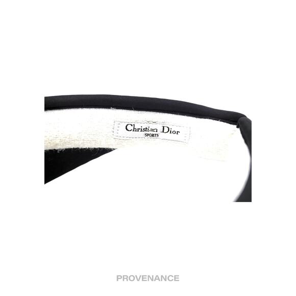 🔴 Christian Dior CD Sports Logo Visor - Striped Black White - Picture 9 of 11